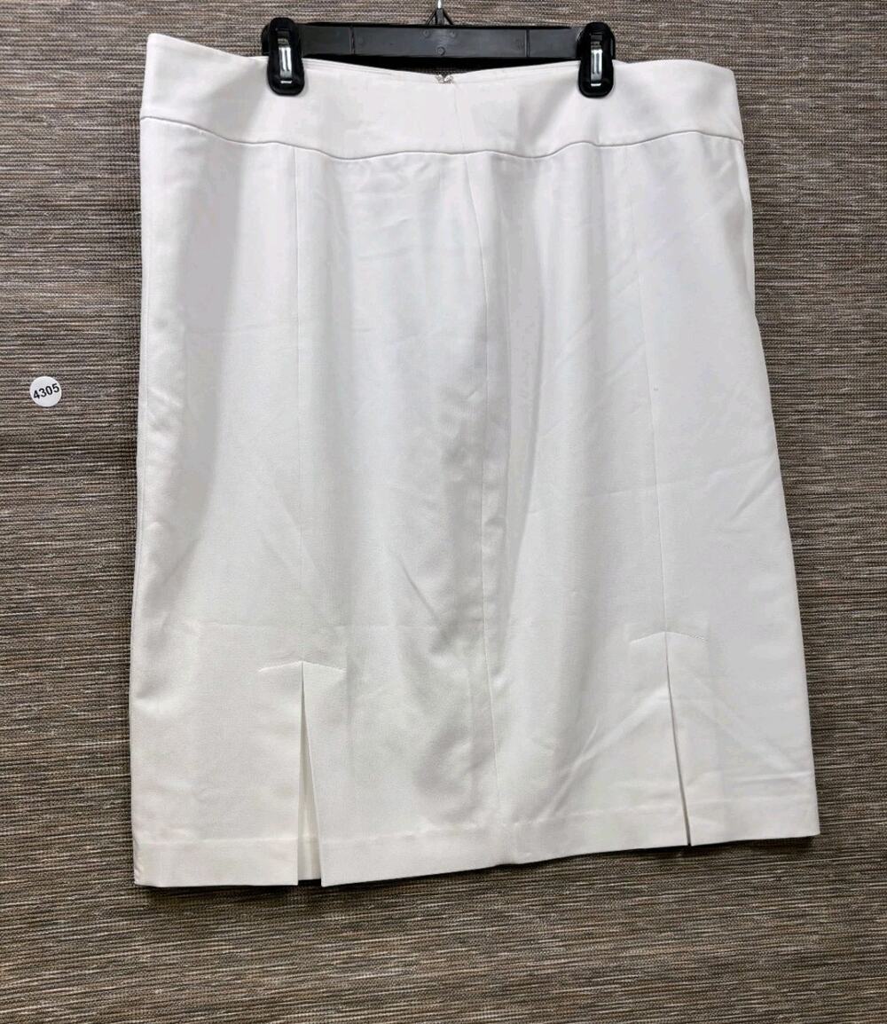 Black Label by Evan Picone Pencil Skirt Womens Size 18 White Flat Front NEW